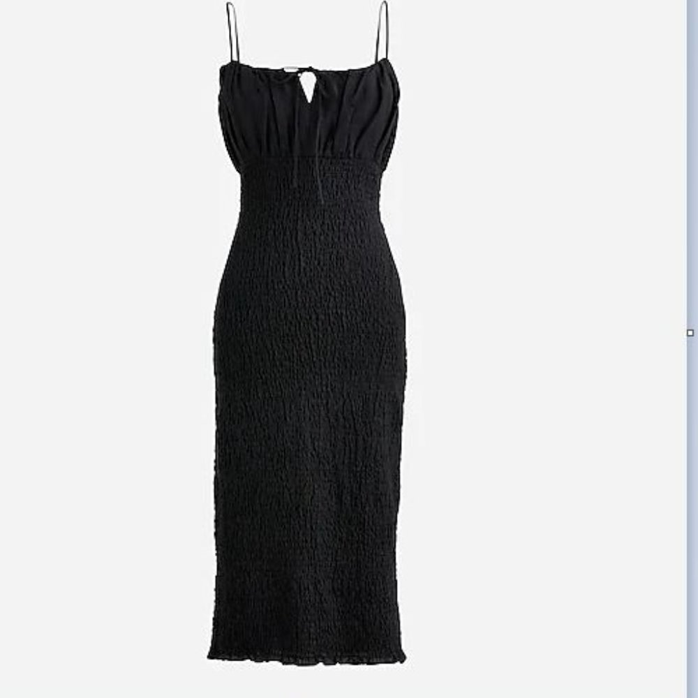 J Crew Tall Smocked Linen Dress